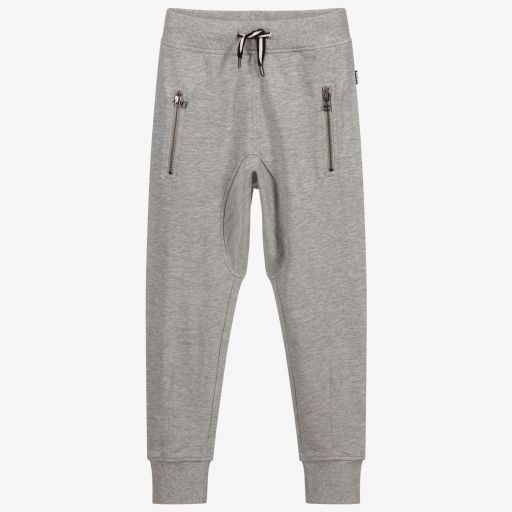 Molo-Boys Grey Cotton Joggers | Childrensalon