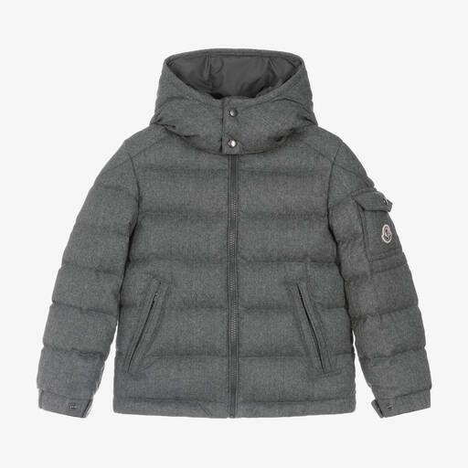 Moncler Enfant-Куртка Montgenevre серая шерстяная для мальчиков | Childrensalon