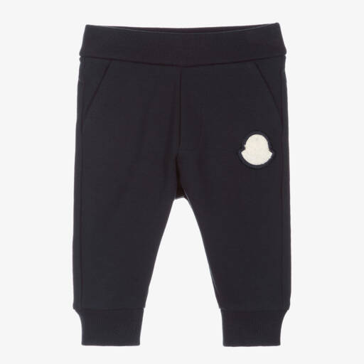 Moncler Enfant-Boys Navy Blue Cotton Joggers | Childrensalon