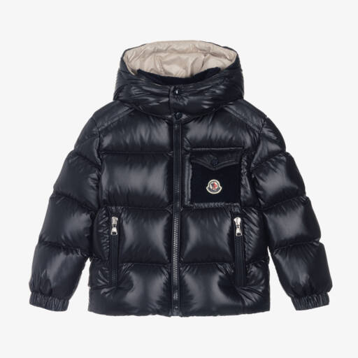 Moncler Enfant-Boys Navy Blue Yule Down Jacket | Childrensalon