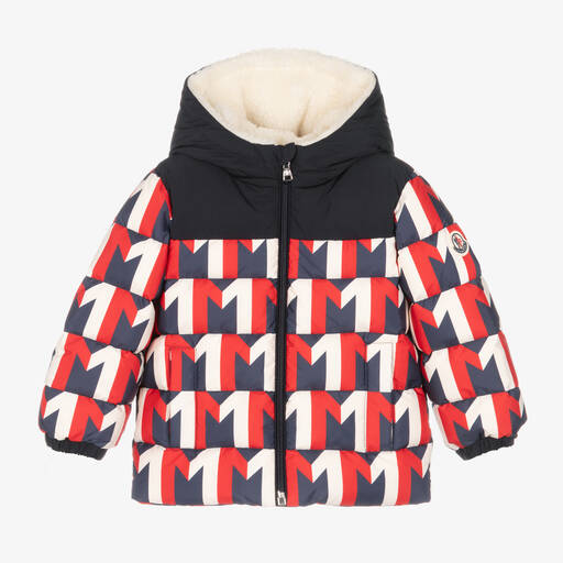 Moncler Enfant-Boys Red & Blue Down Padded Eddie Coat | Childrensalon