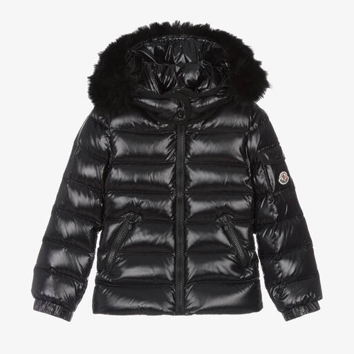 Moncler Enfant-Girls Black Down Padded Badyf Jacket | Childrensalon