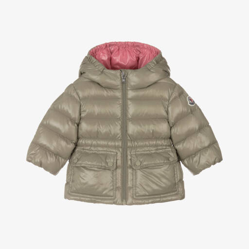 Moncler Enfant-Girls Green Down Padded Adriel Puffer Coat | Childrensalon
