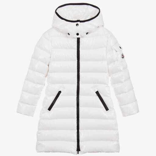 Moncler Enfant-Girls White Padded Moka Coat | Childrensalon