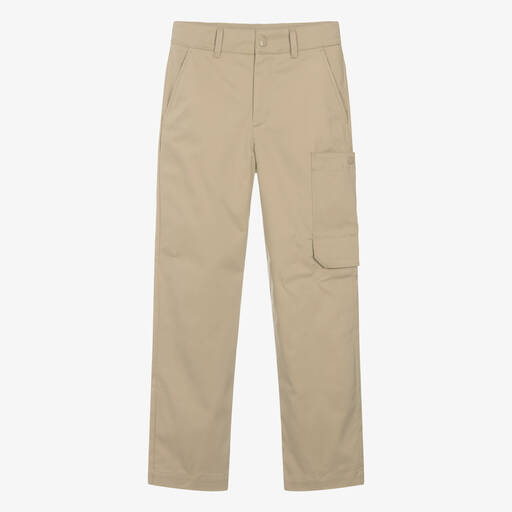 Moncler Enfant-Teen Boys Beige Cotton Cargo Trousers | Childrensalon