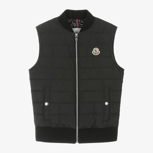 Moncler Enfant-Teen Boys Black Olu Down Puffer Gilet | Childrensalon