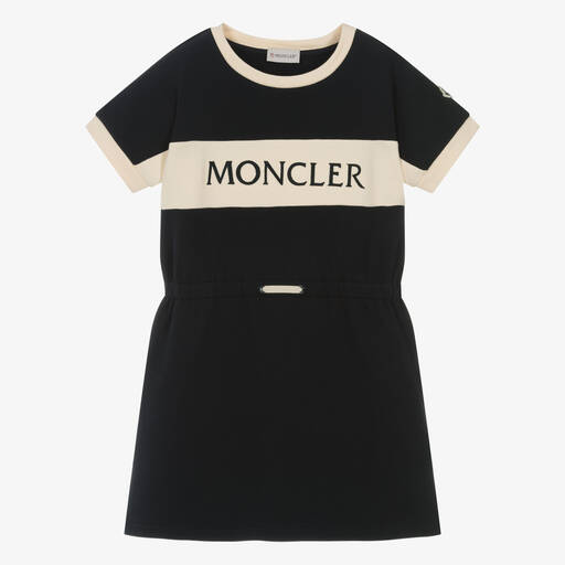 Moncler Enfant-Teen Girls Blue Organic Cotton Dress | Childrensalon