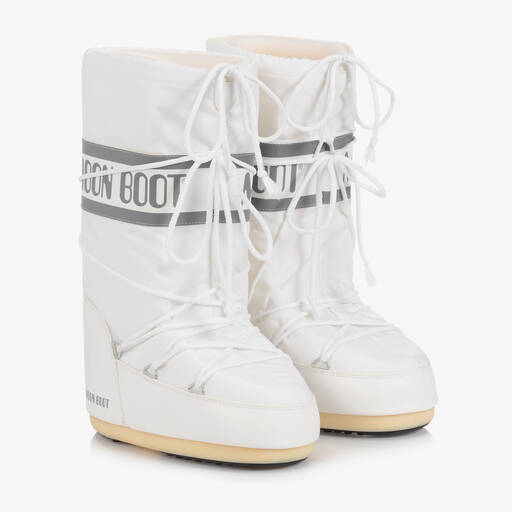 Moon Boot-White Icon Nylon Snow Boots | Childrensalon