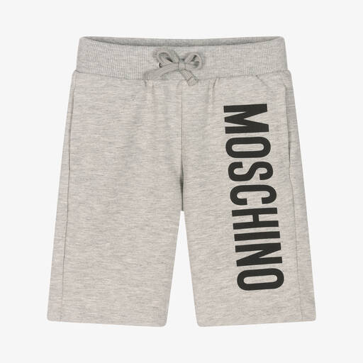 Moschino Кид-Тин-Boys Grey Cotton Jersey Shorts | Childrensalon
