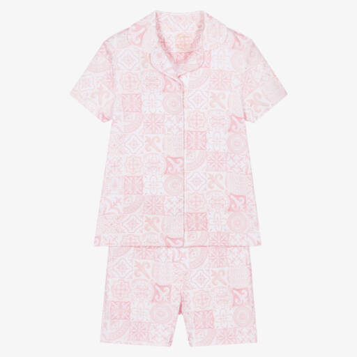 My Little Pie-Pink Amalfi Print Supima Cotton Short Pyjamas | Childrensalon