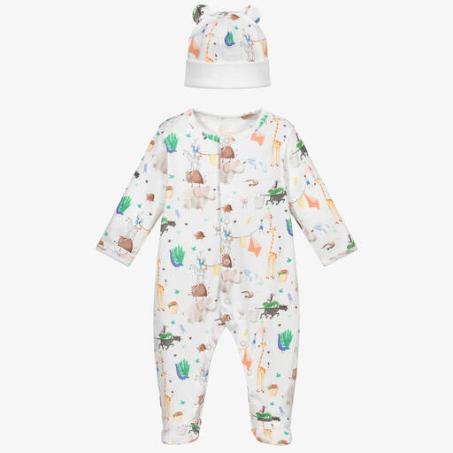 My Little Pie-White Cotton Funny Animals Babysuit Set | Childrensalon