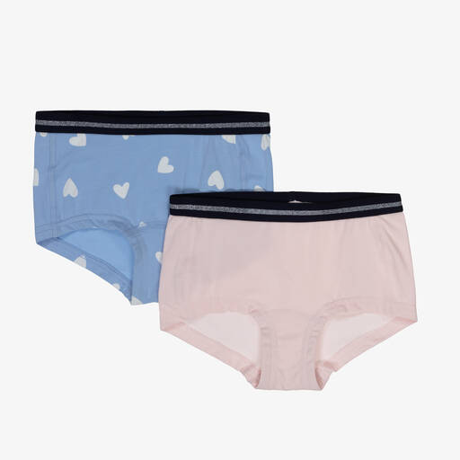 NAME IT-Girls Blue & Pink Cotton Knickers (2 Pack) | Childrensalon