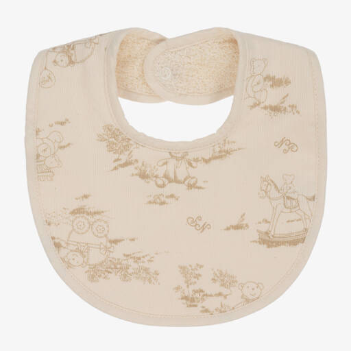 NaturaPura-Ivory Organic Cotton Bib | Childrensalon