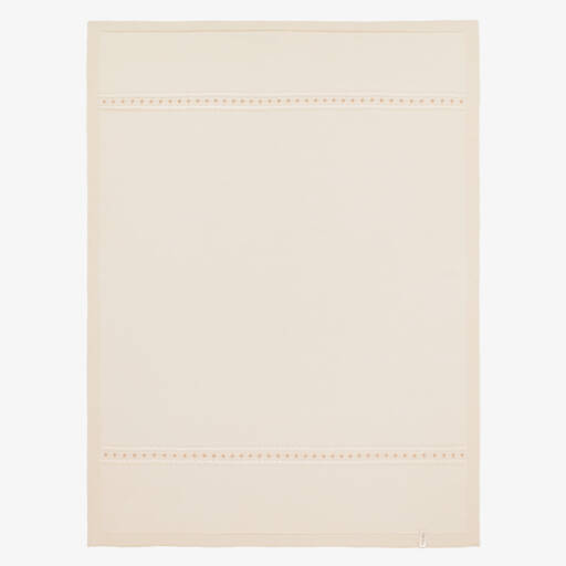 NaturaPura-Ivory Organic Cotton Knitted Blanket (100cm) | Childrensalon