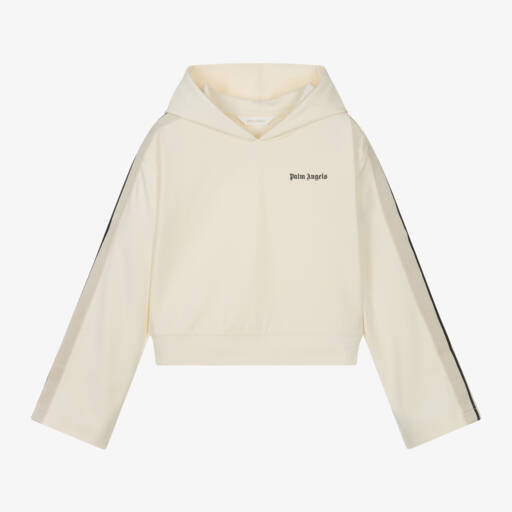 Palm Angels-Girls Ivory Milano Jersey Hoodie | Childrensalon