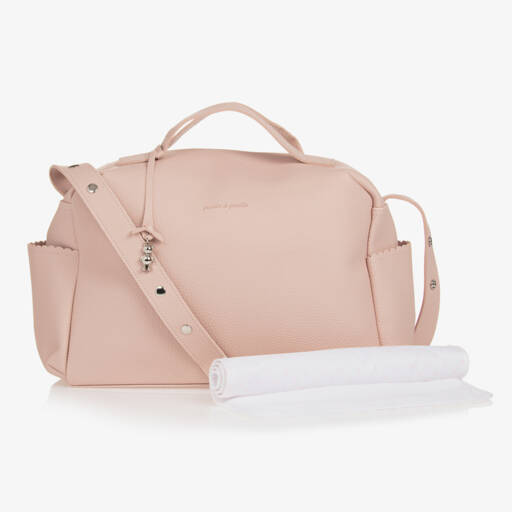 Pasito a Pasito-Pale Pink Faux Leather Baby Changing Bag (41cm) | Childrensalon