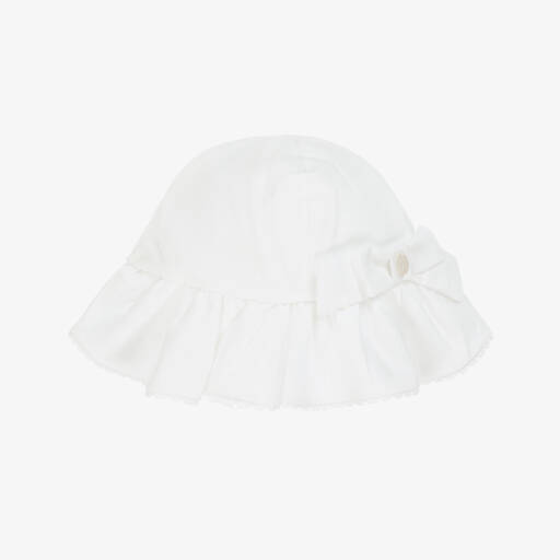 White Pearl Lace Sun Vintage Baby Hat