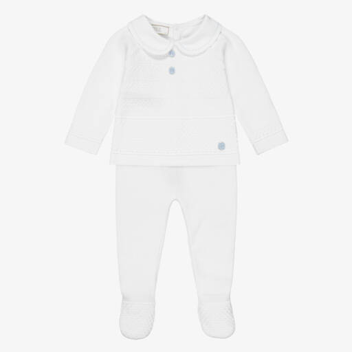 PAZ RODRIGUEZ - Knitted Minino Babygrow - Blue
