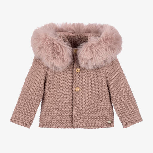 PAZ Rodríguez-Pink Knitted Wool Jacket | Childrensalon
