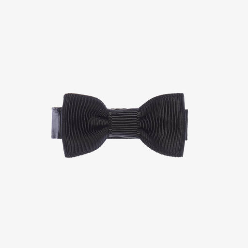 Peach Ribbons-Black Bow Hair Clip (5cm) | Childrensalon