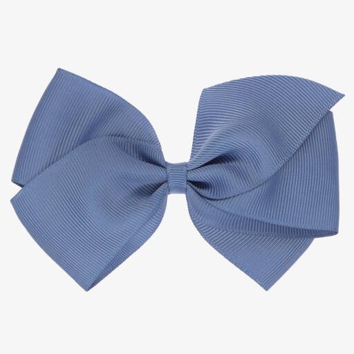 Peach Ribbons-Blue Ribbon Bow Hair Clip (12cm) | Childrensalon