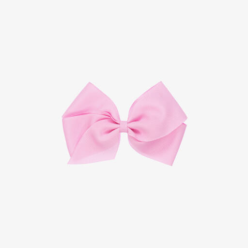 Peach Ribbons-Candy Pink Bow Hair Clip (12cm) | Childrensalon
