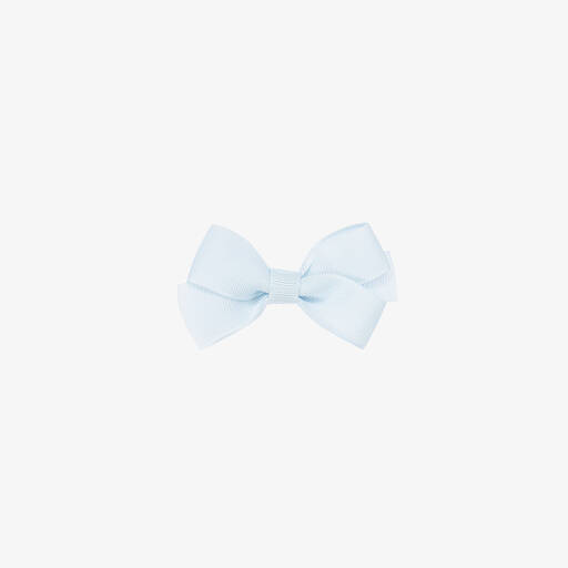 Peach Ribbons-Pale Blue Bow Hair Clip (7cm) | Childrensalon