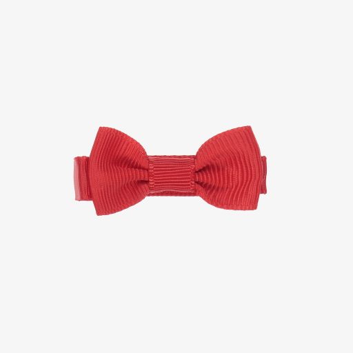 Peach Ribbons-Red Bow Hair Clip (4.5cm) | Childrensalon