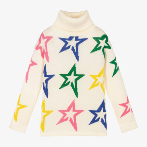 Perfect Moment-Girls Ivory Star Merino Wool Sweater | Childrensalon