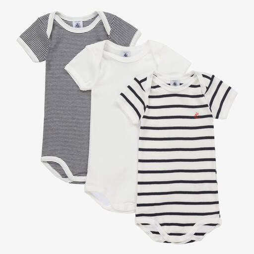 Petit Bateau-Боди с коротким рукавом из хлопка (комплект из 3 шт.) | Childrensalon