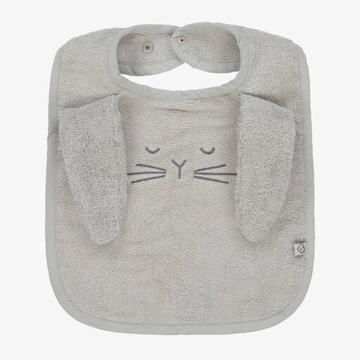 Pippi-Grey Organic Cotton Towelling Bib | Childrensalon