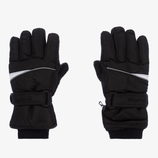 Playshoes-Black Windproof & Waterproof Thermal Ski Gloves | Childrensalon