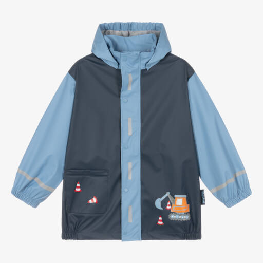Playshoes-Boys Blue Digger Raincoat | Childrensalon