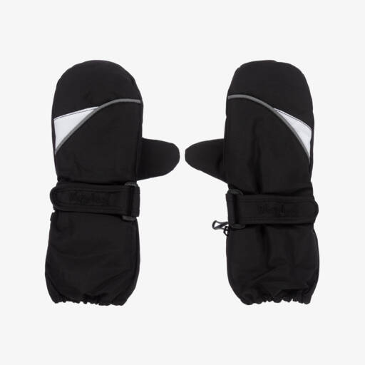 Playshoes-Extra Long Black Waterproof Thermal Ski Mittens | Childrensalon