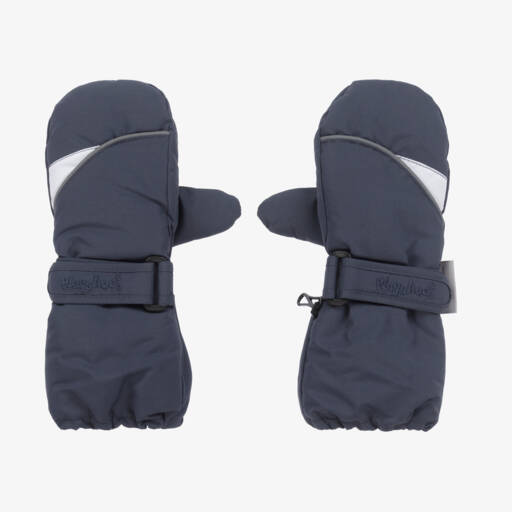 Playshoes-Extra Long Navy Blue Waterproof Thermal Ski Mittens | Childrensalon