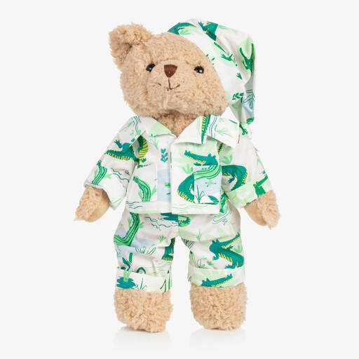 Powell Craft-Beige & Green Crocodile Pyjama Teddy Bear (33cm) | Childrensalon