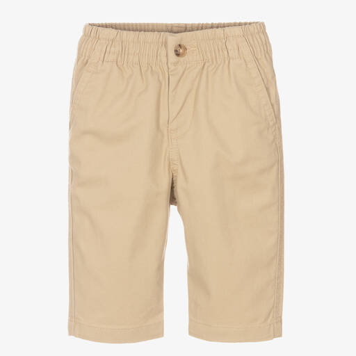 Ralph Lauren-Baby Boys Beige Cotton Trousers | Childrensalon