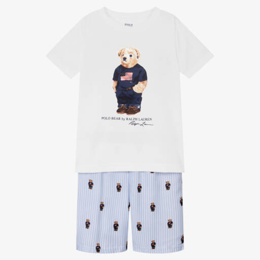 Ralph Lauren Girls Long Sleeve and Short Pyjama Set in Pink
