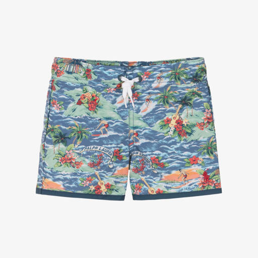 Ralph Lauren Baby Boys Logo Swim Shorts in Orange