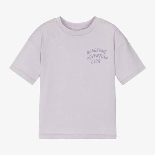 Roarsome-Lilac Unicorn Organic Cotton T-Shirt | Childrensalon