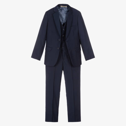 Sal & Pimenta Boys Dressy Button On Set - Velvet - Dusty Blue