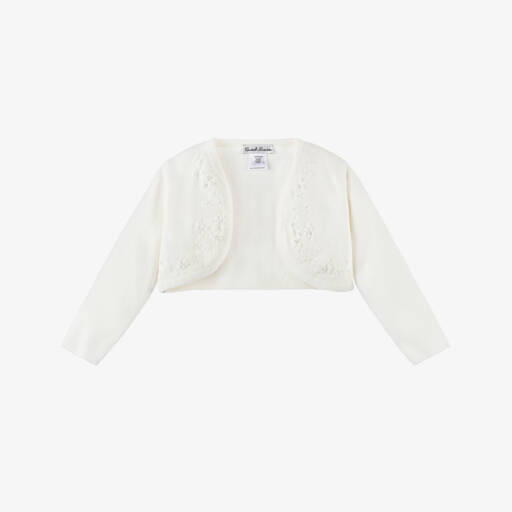 Sarah Louise Girls Frilly Bolero in Ivory