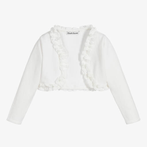 Sarah Louise-Кремовый трикотажный кардиган-болеро | Childrensalon