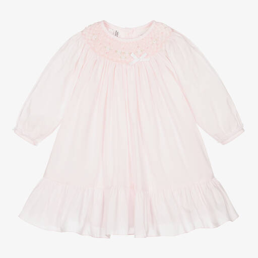 Sarah Louise-Girls Pink Cotton Dress  | Childrensalon