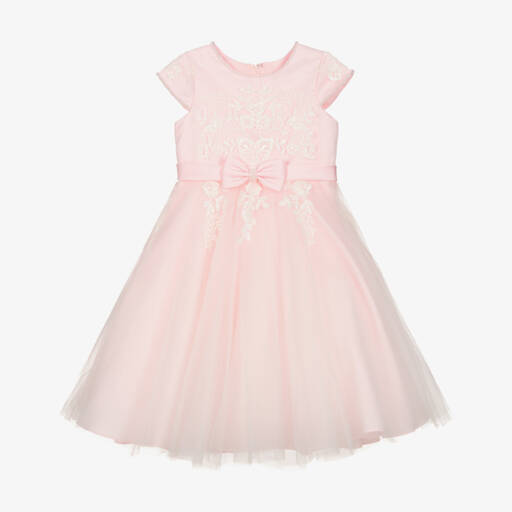 Sarah Louise-Girls Pink Lace Tulle Dress | Childrensalon