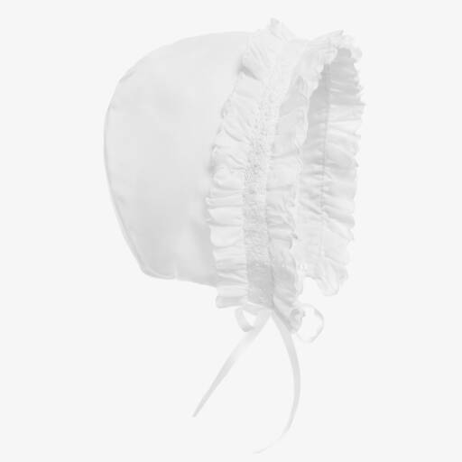Sarah Louise-Белый чепец со сборками для малышей | Childrensalon