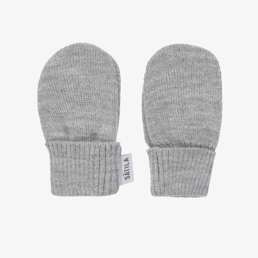 Sätila of Sweden-Grey Trixie Knitted Baby Mittens | Childrensalon