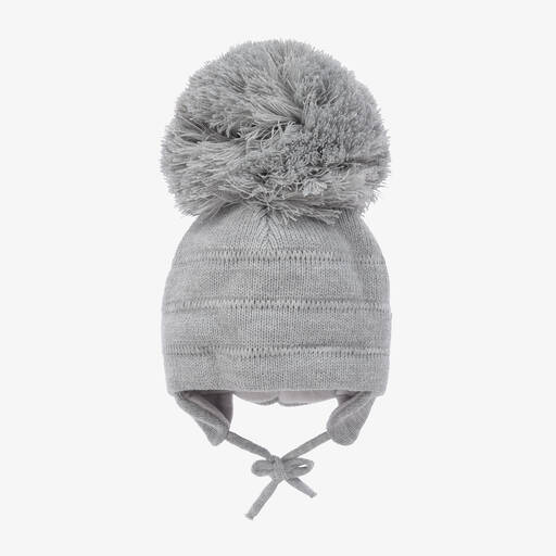 Sätila of Sweden-Grey Tuva Giant Pom-Pom Hat | Childrensalon