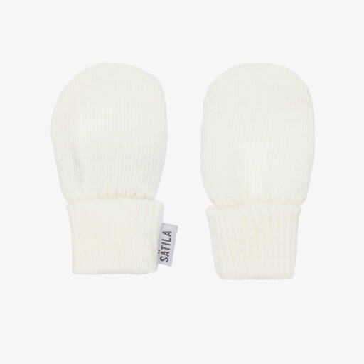 Sätila of Sweden-Ivory Trixie Knitted Baby Mittens | Childrensalon