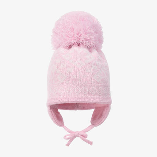 Sätila of Sweden-Pink Alice Knitted Large Pom-Pom Beanie | Childrensalon